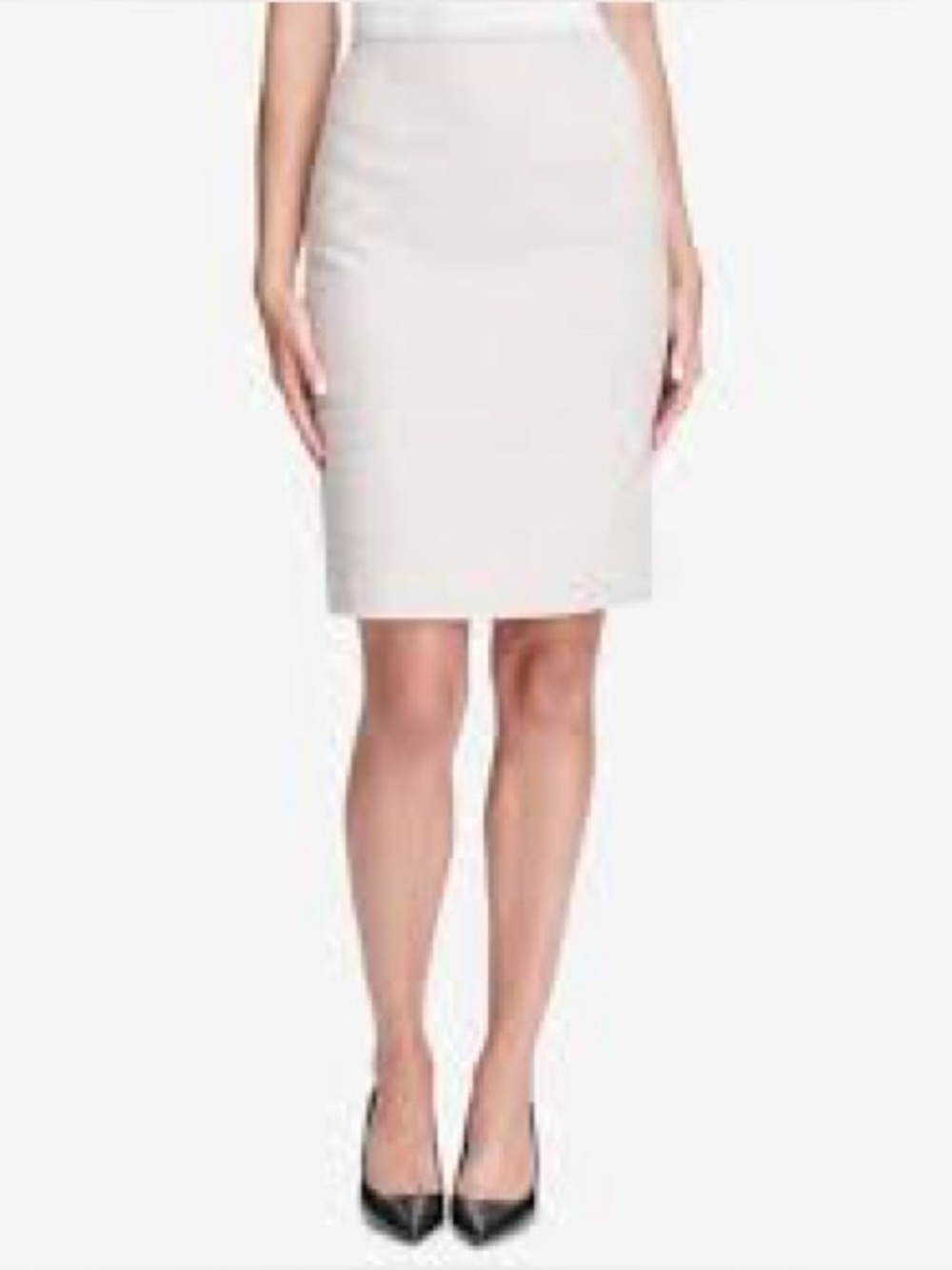 Calvin Klein Women’s White /Gold Colored Jacket Pencil Skirt Suit Set Size 2p